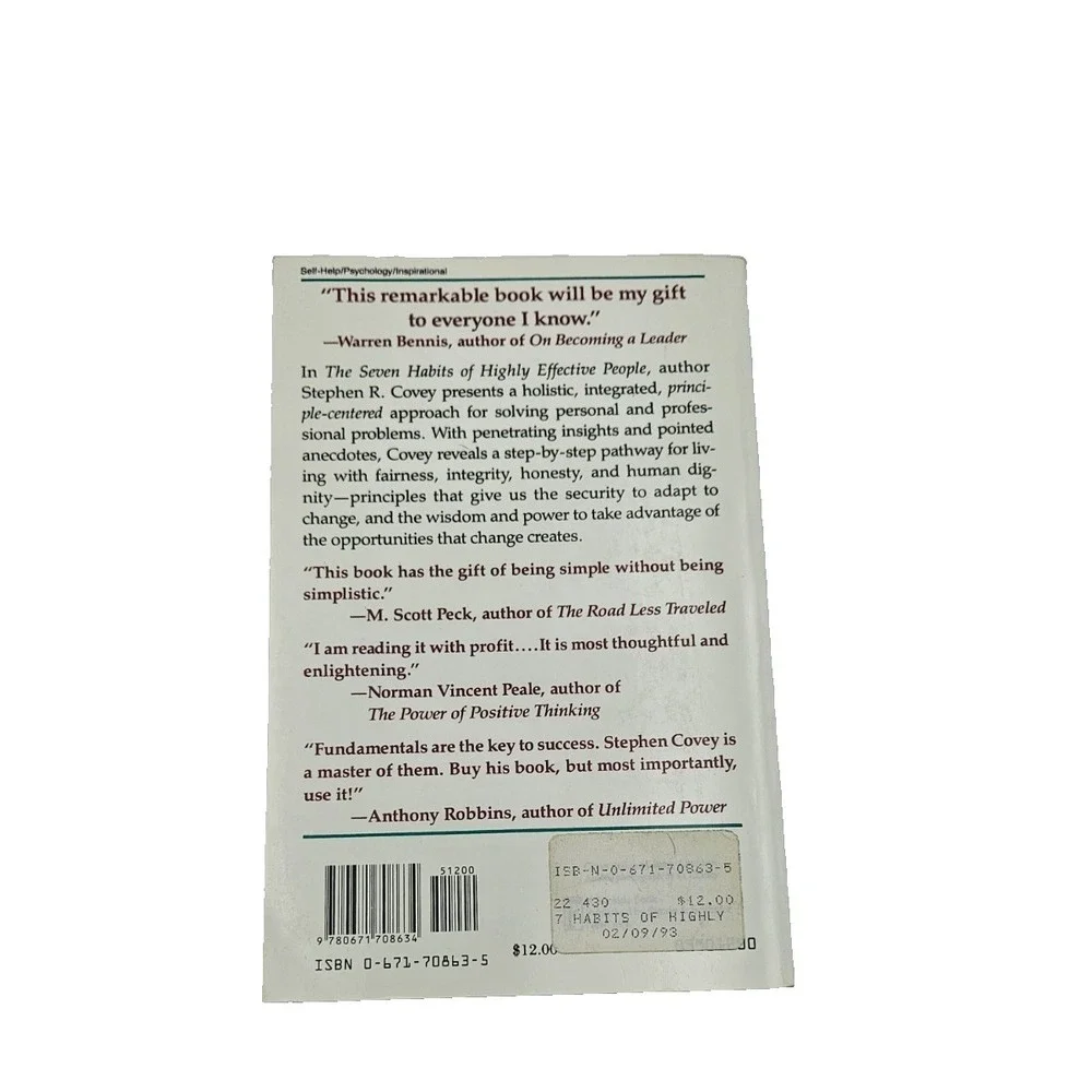 7‎ Habits Highly Effective People Stephen Covey Self Help Paperback Book